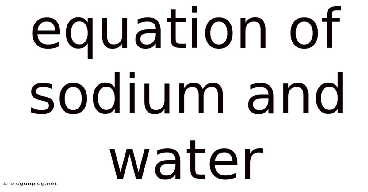Equation Of Sodium And Water