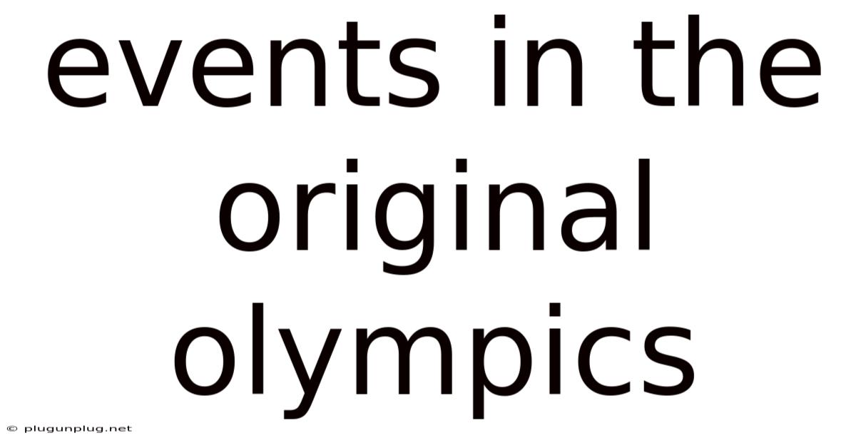 Events In The Original Olympics