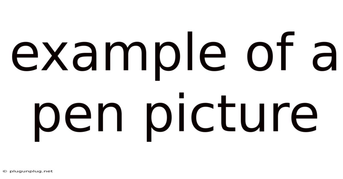 Example Of A Pen Picture