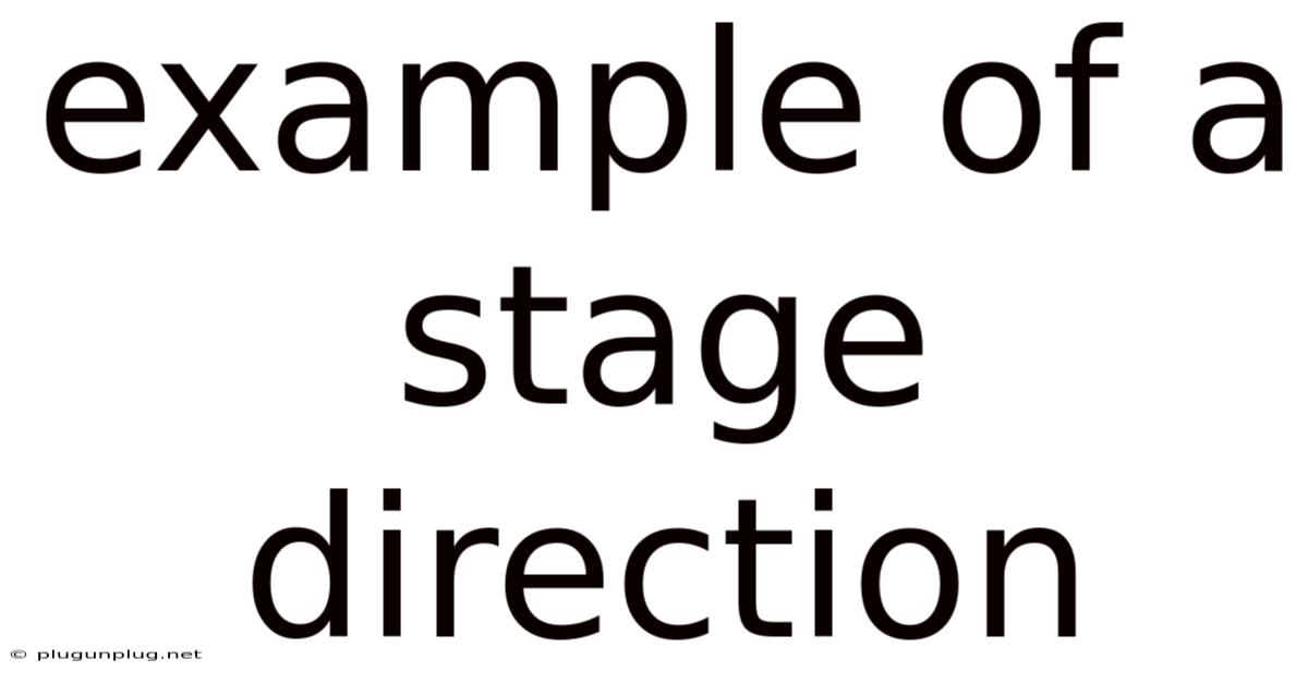 Example Of A Stage Direction