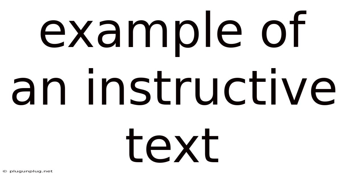 Example Of An Instructive Text