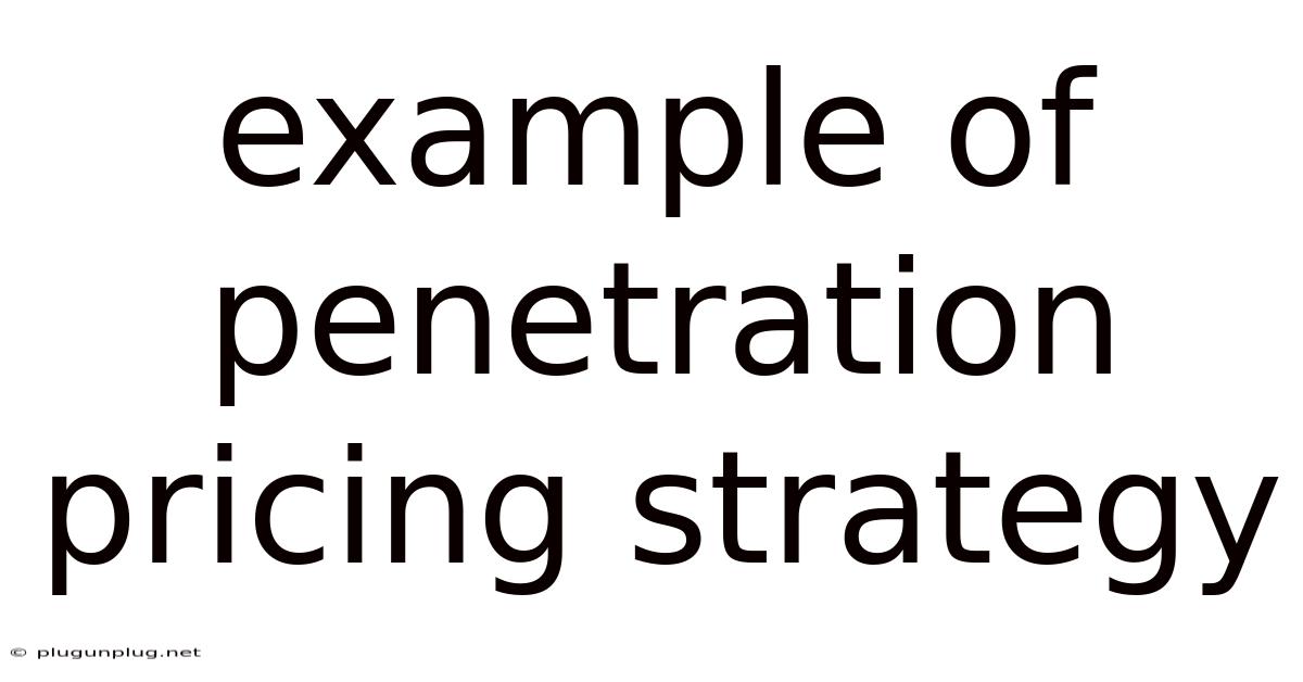 Example Of Penetration Pricing Strategy