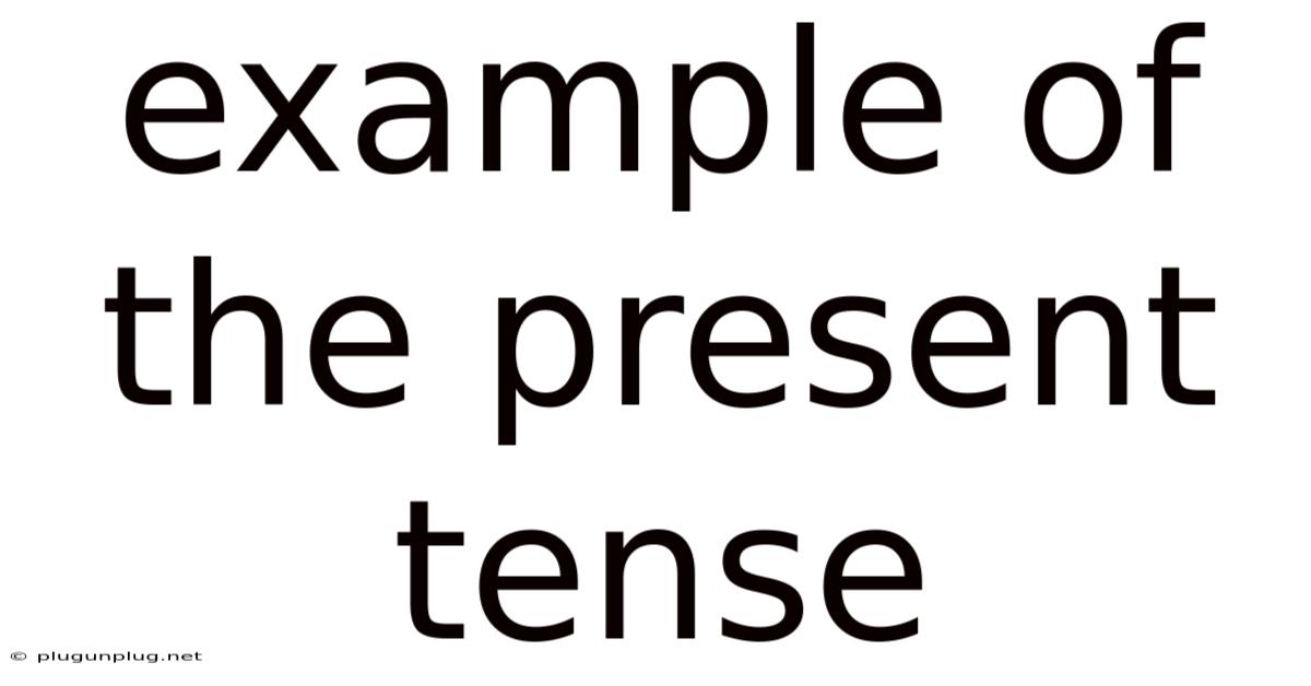 Example Of The Present Tense