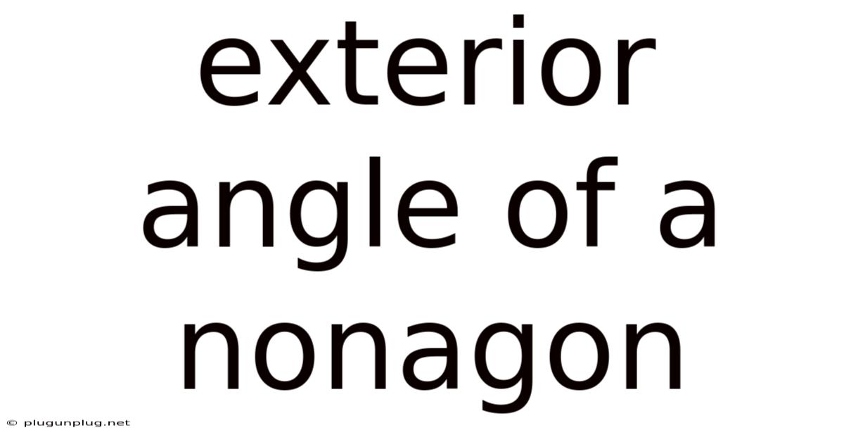 Exterior Angle Of A Nonagon