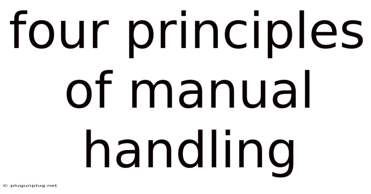 Four Principles Of Manual Handling