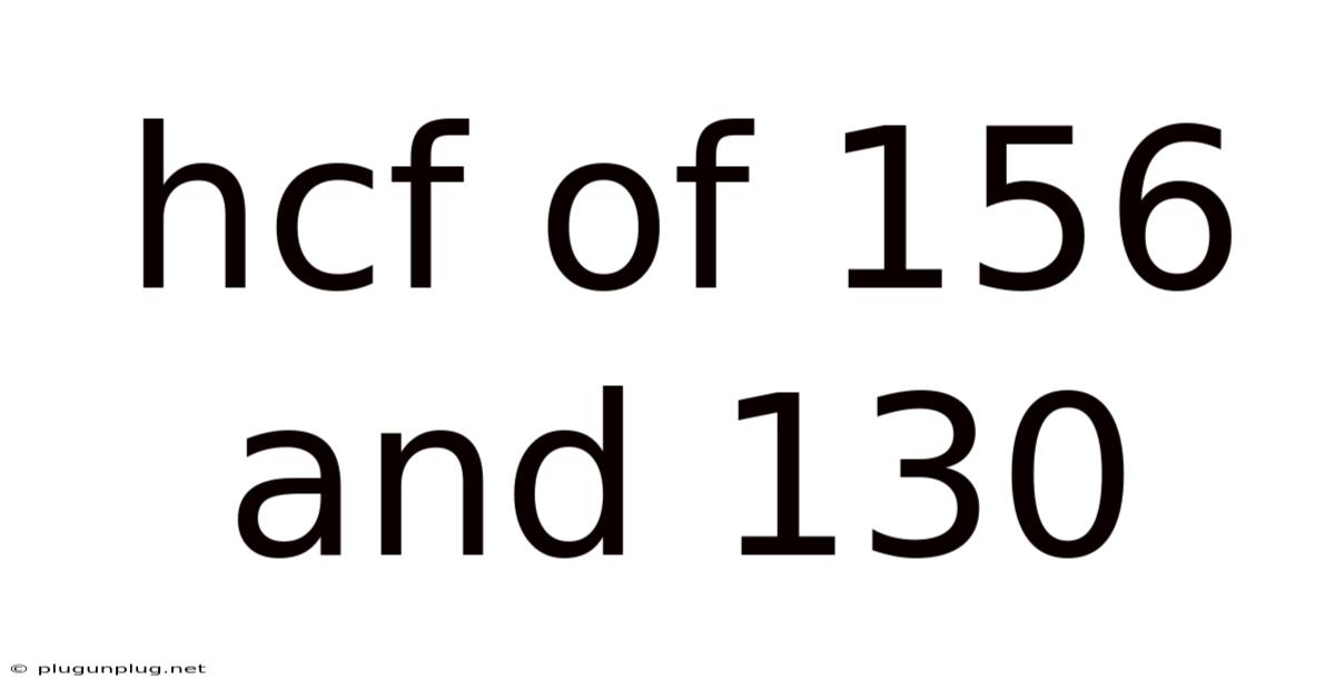 Hcf Of 156 And 130