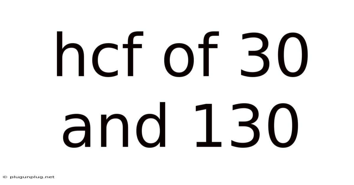 Hcf Of 30 And 130