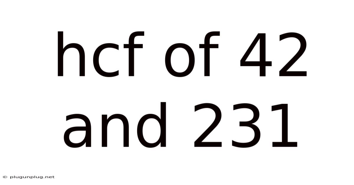 Hcf Of 42 And 231