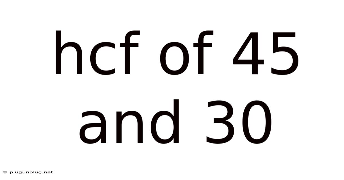 Hcf Of 45 And 30