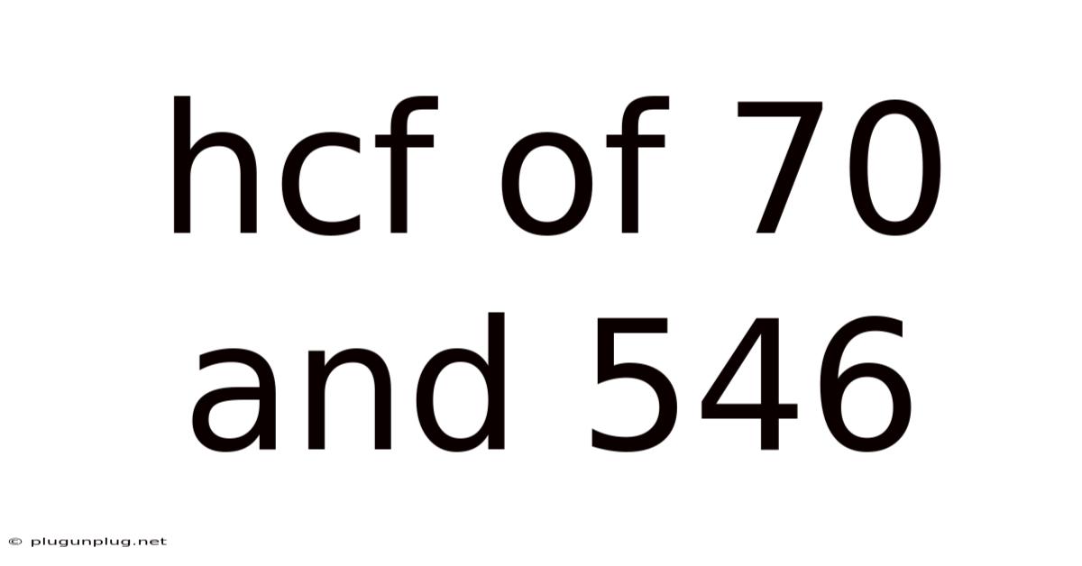Hcf Of 70 And 546