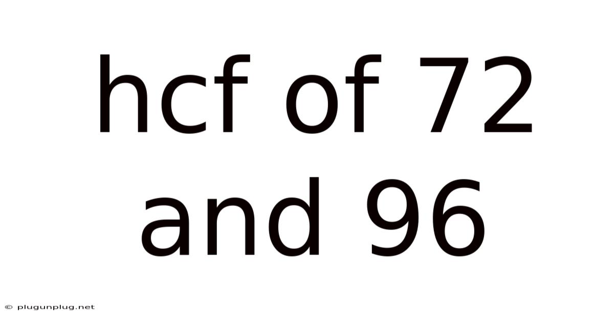 Hcf Of 72 And 96