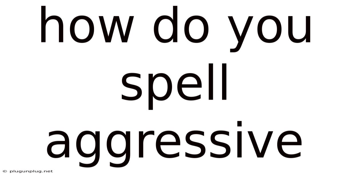 How Do You Spell Aggressive