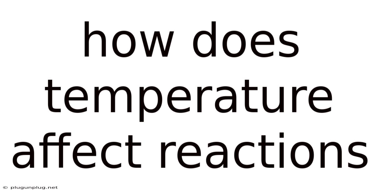 How Does Temperature Affect Reactions