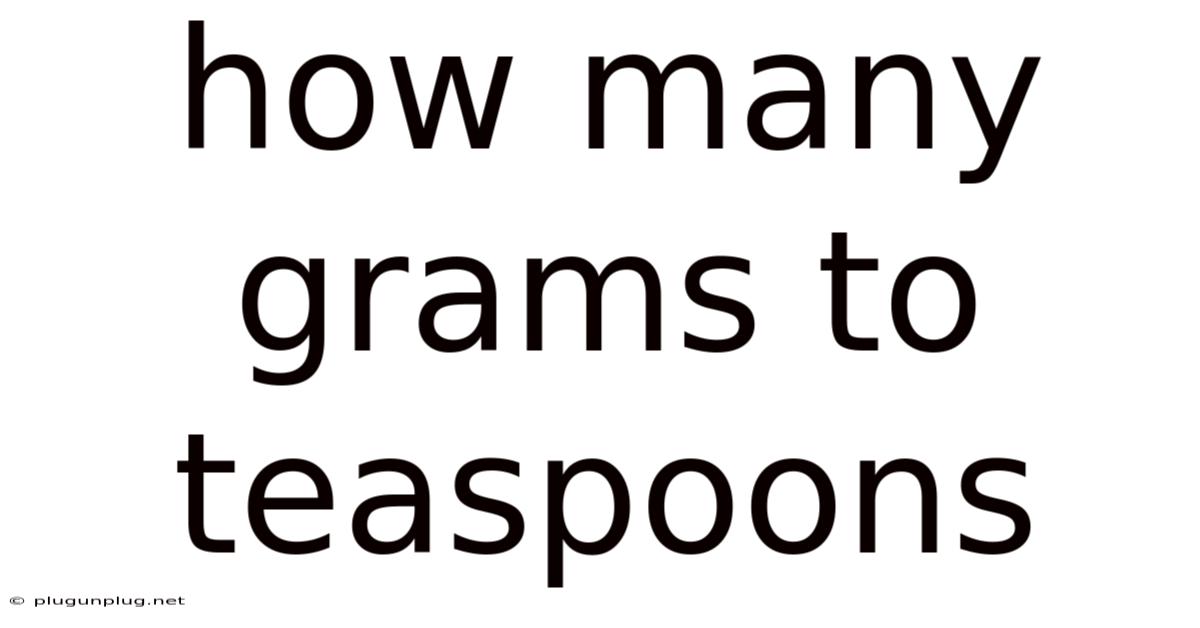 How Many Grams To Teaspoons