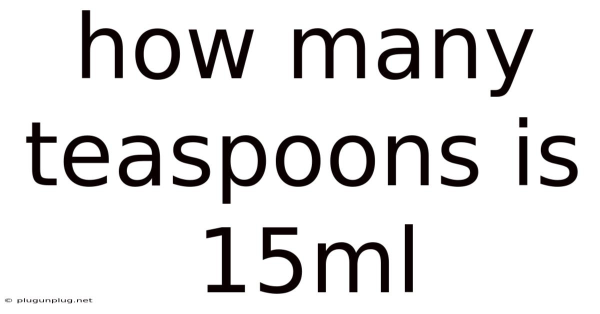 How Many Teaspoons Is 15ml