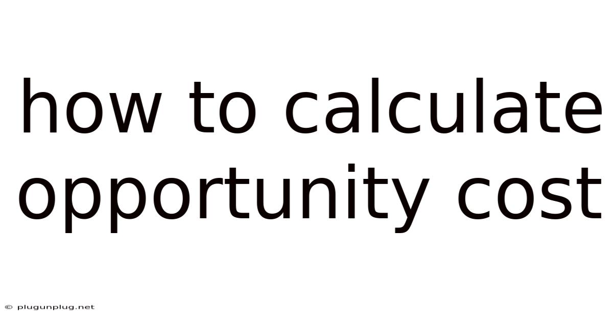 How To Calculate Opportunity Cost