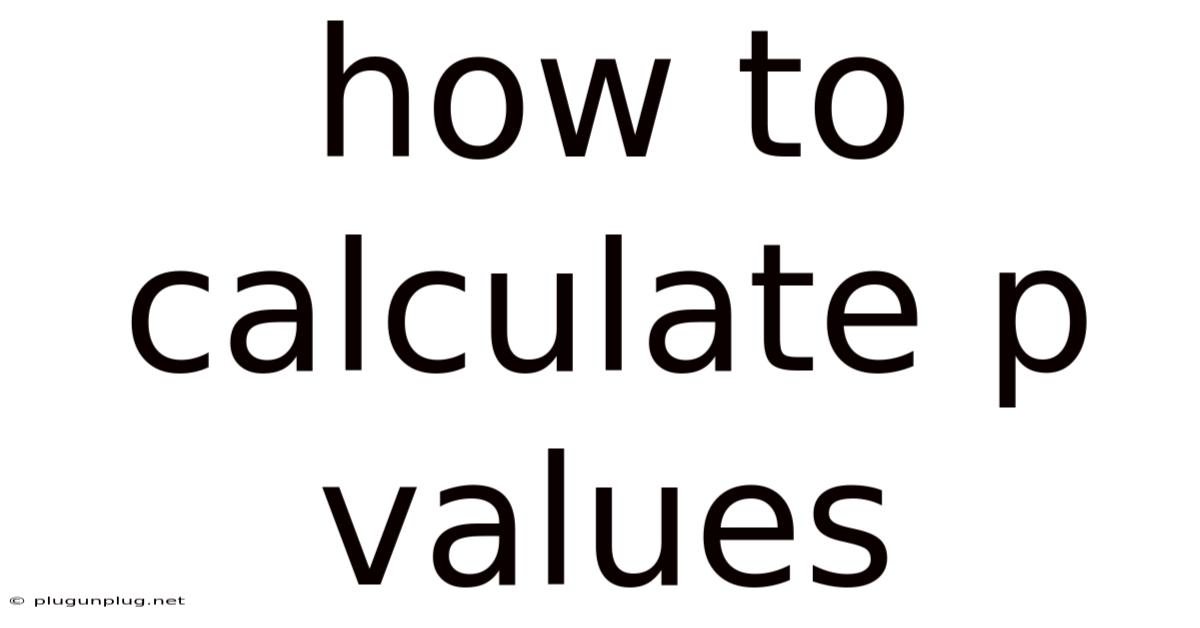 How To Calculate P Values