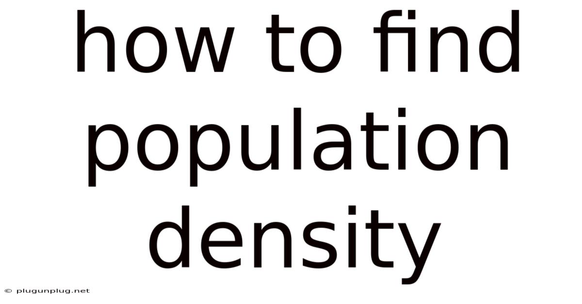 How To Find Population Density