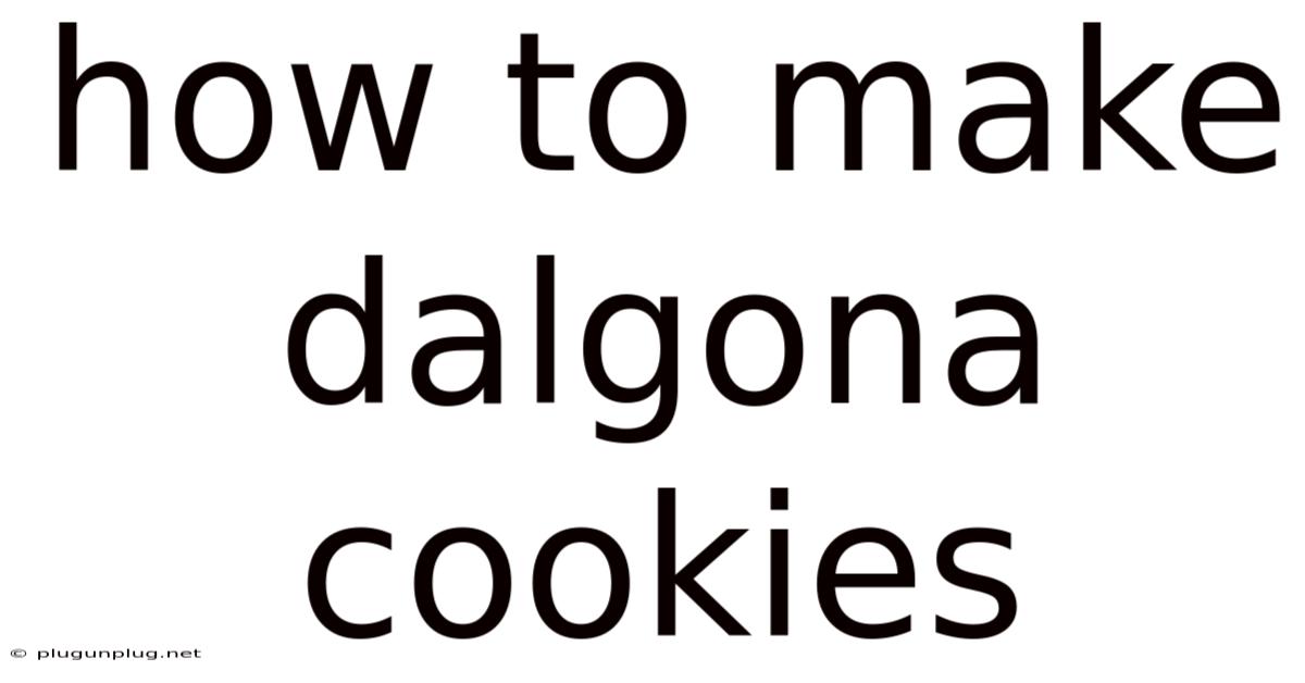 How To Make Dalgona Cookies