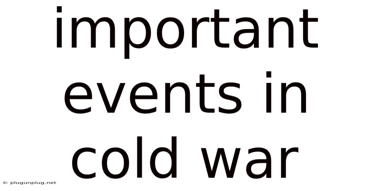 Important Events In Cold War
