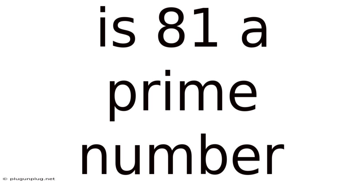 Is 81 A Prime Number