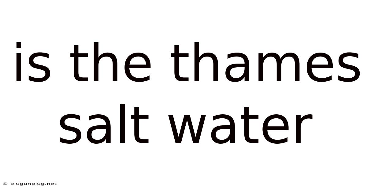 Is The Thames Salt Water