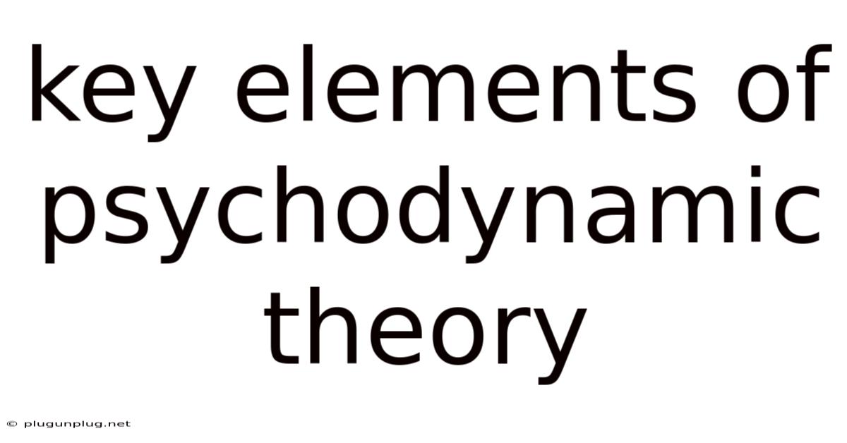 Key Elements Of Psychodynamic Theory