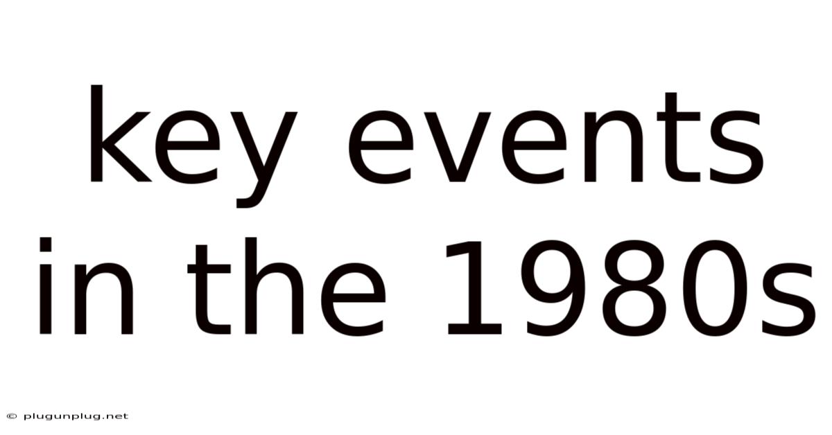 Key Events In The 1980s