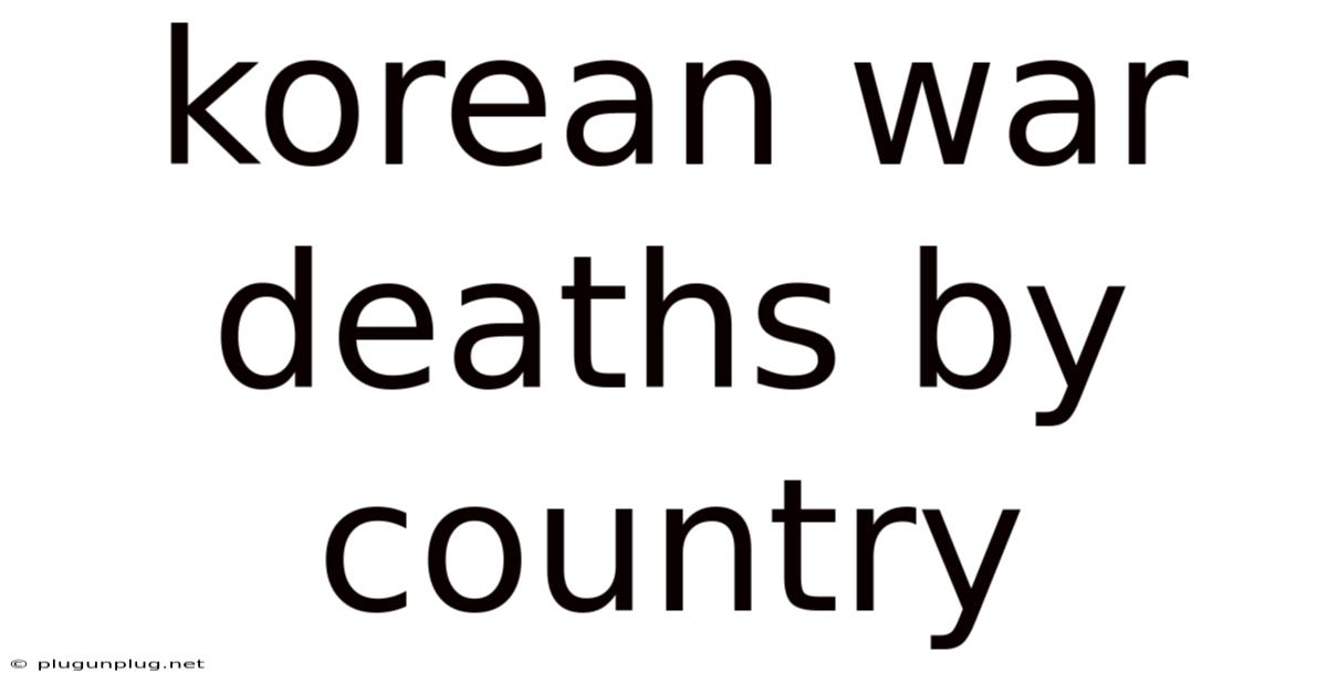 Korean War Deaths By Country