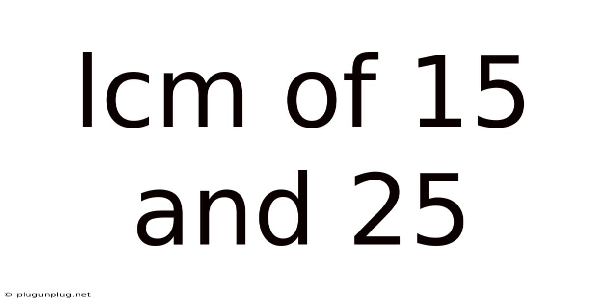 Lcm Of 15 And 25