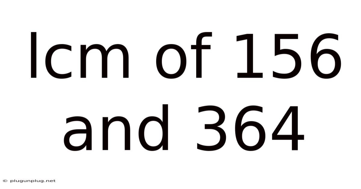 Lcm Of 156 And 364
