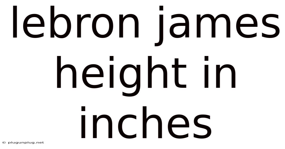 Lebron James Height In Inches
