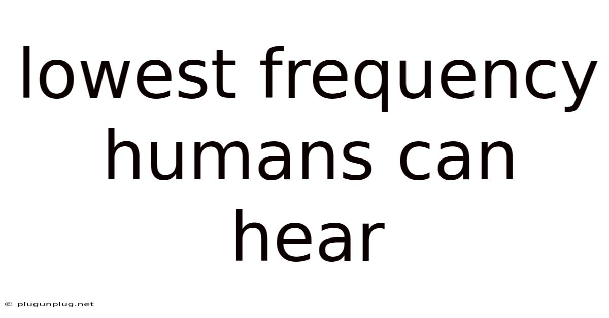 Lowest Frequency Humans Can Hear