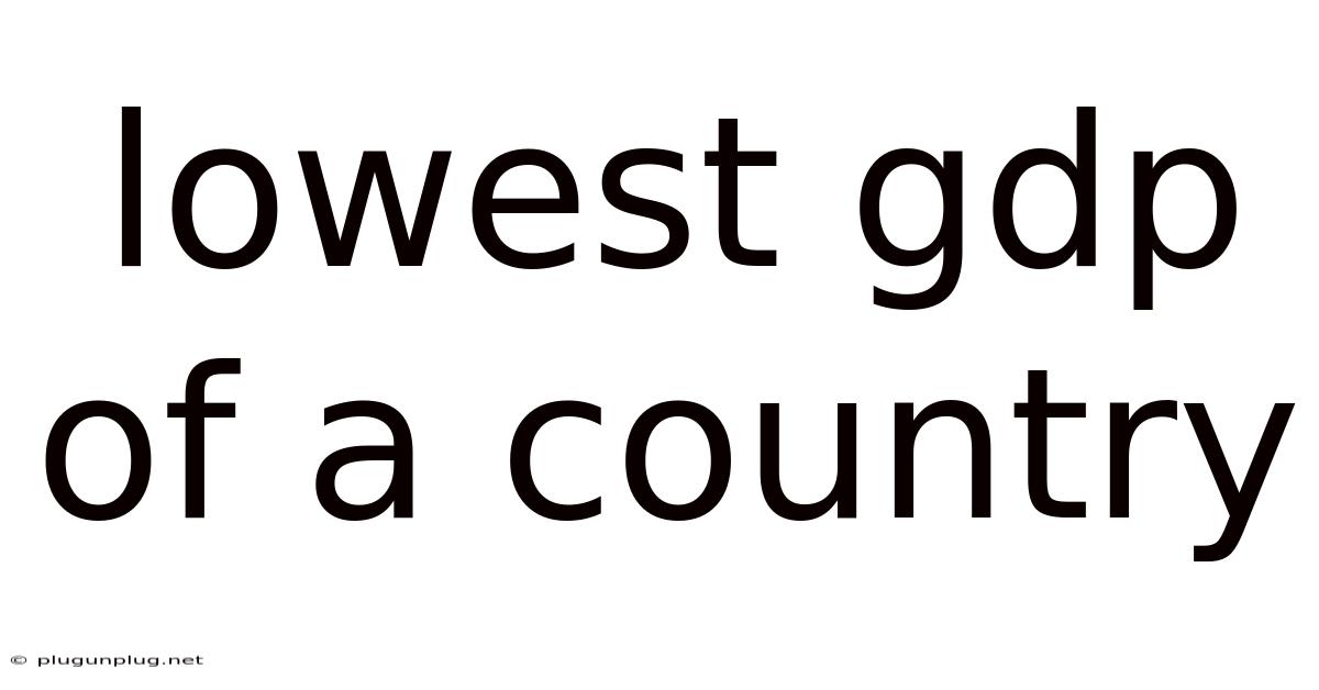 Lowest Gdp Of A Country