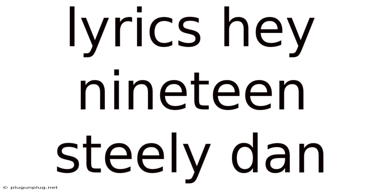 Lyrics Hey Nineteen Steely Dan