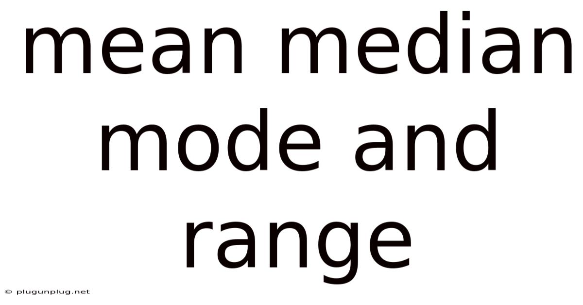 Mean Median Mode And Range