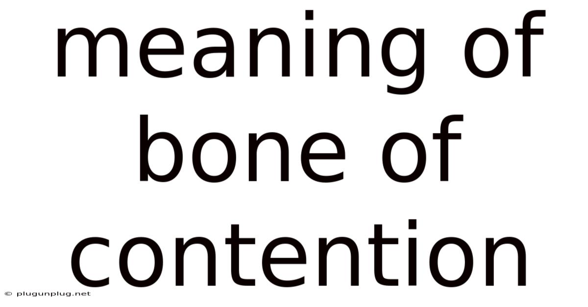 Meaning Of Bone Of Contention
