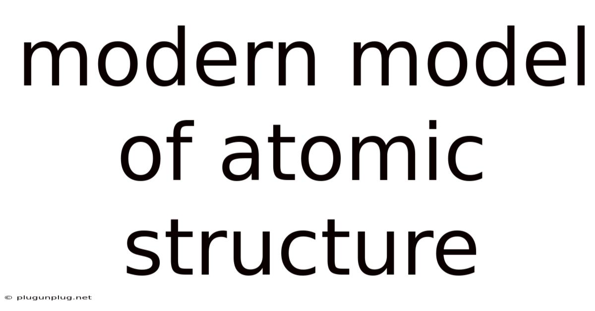 Modern Model Of Atomic Structure