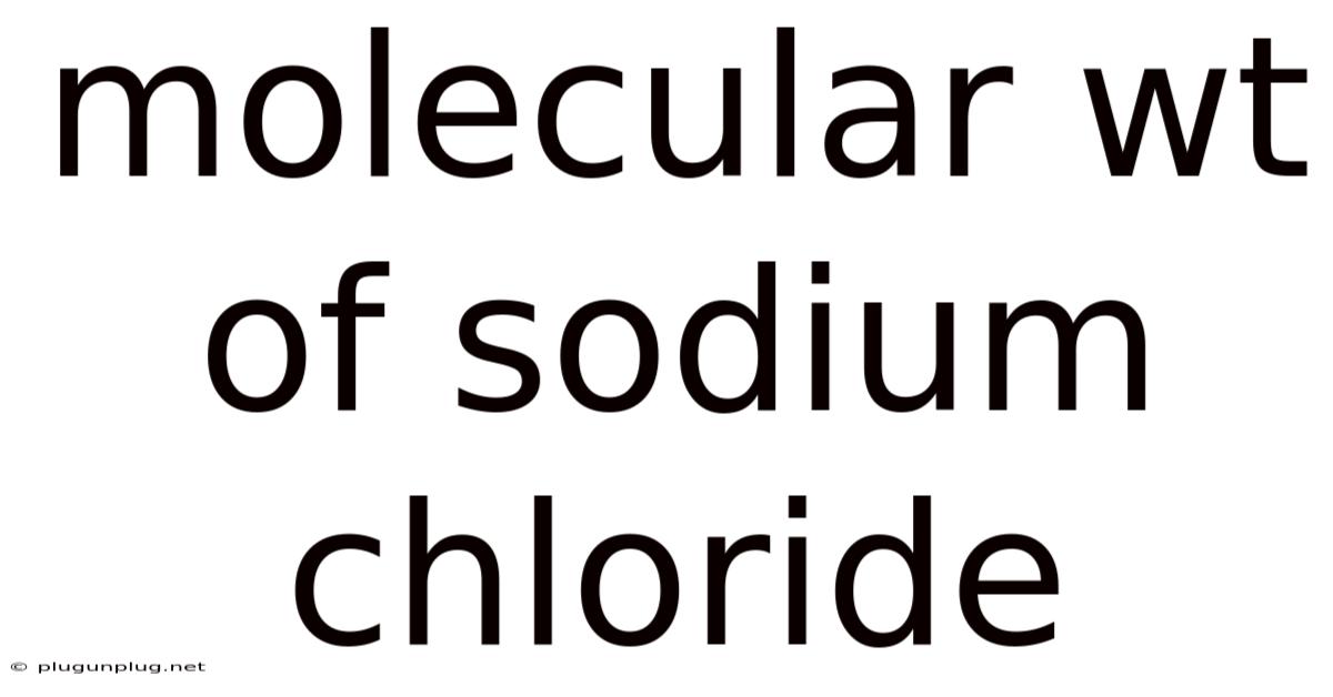 Molecular Wt Of Sodium Chloride