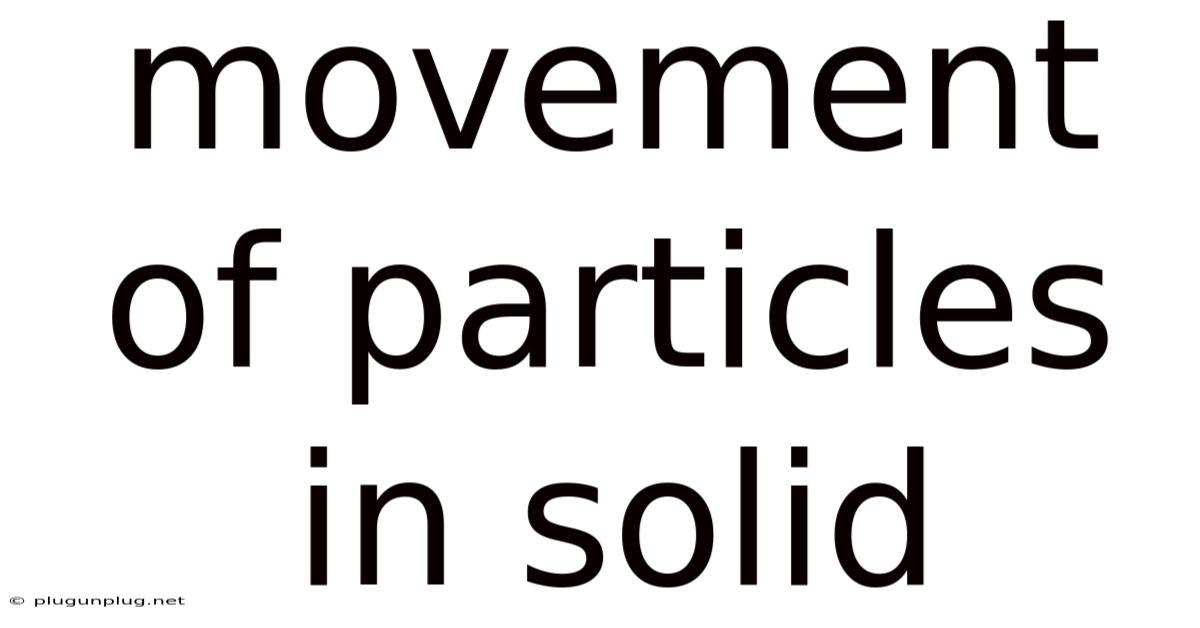 Movement Of Particles In Solid