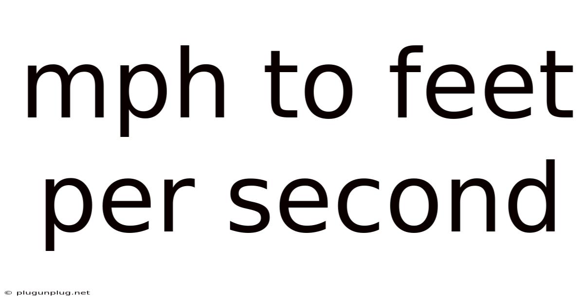 Mph To Feet Per Second
