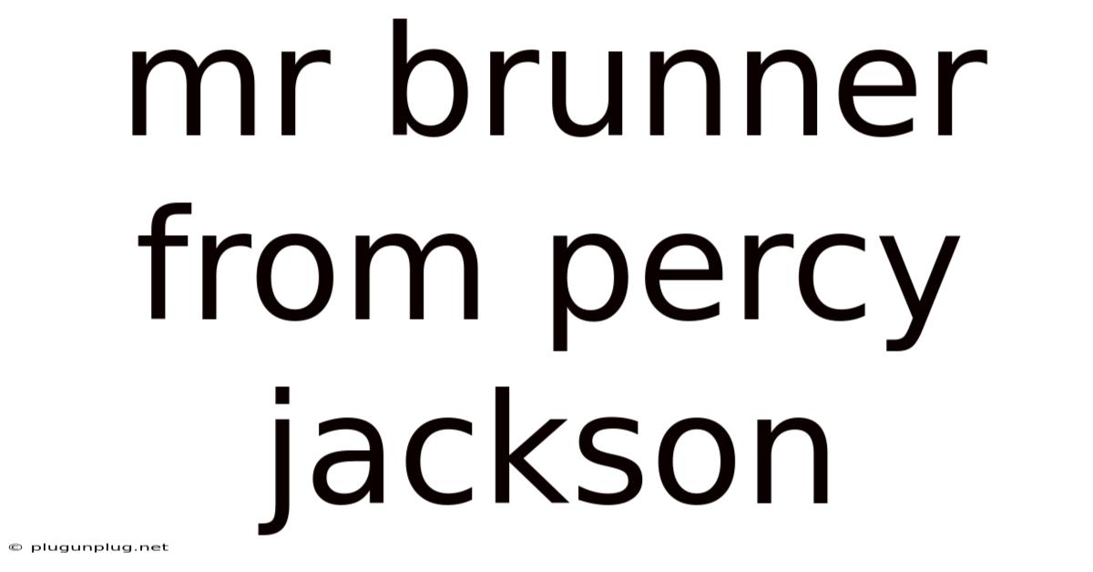 Mr Brunner From Percy Jackson