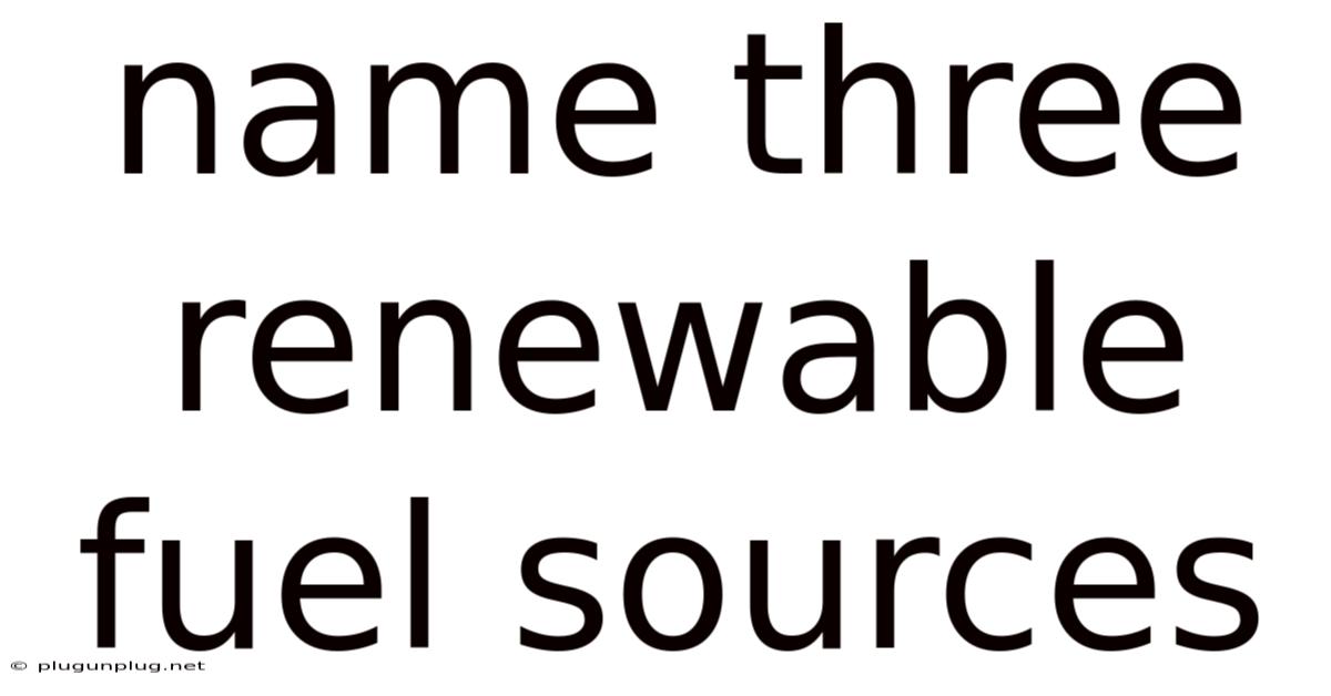 Name Three Renewable Fuel Sources