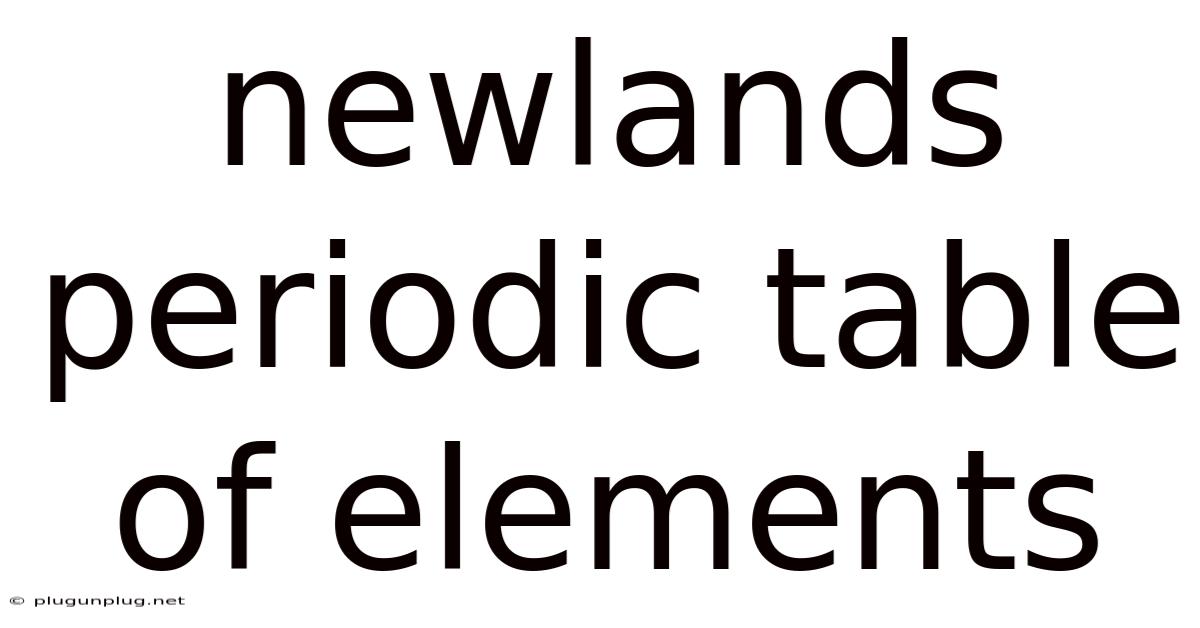 Newlands Periodic Table Of Elements