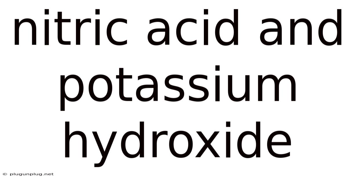 Nitric Acid And Potassium Hydroxide