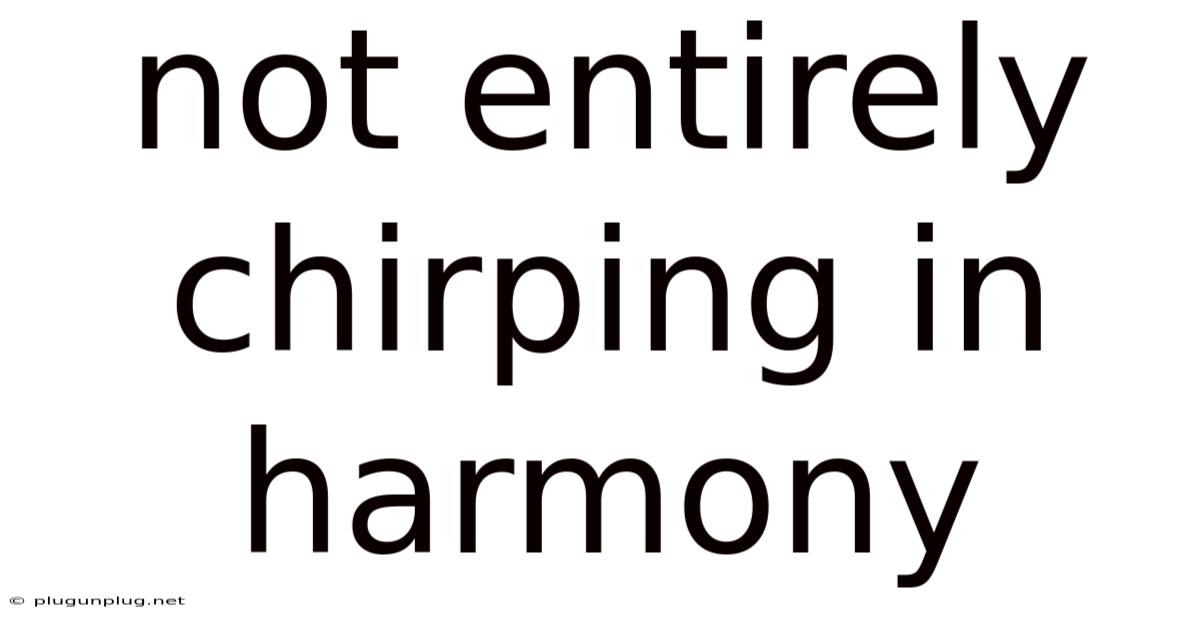 Not Entirely Chirping In Harmony