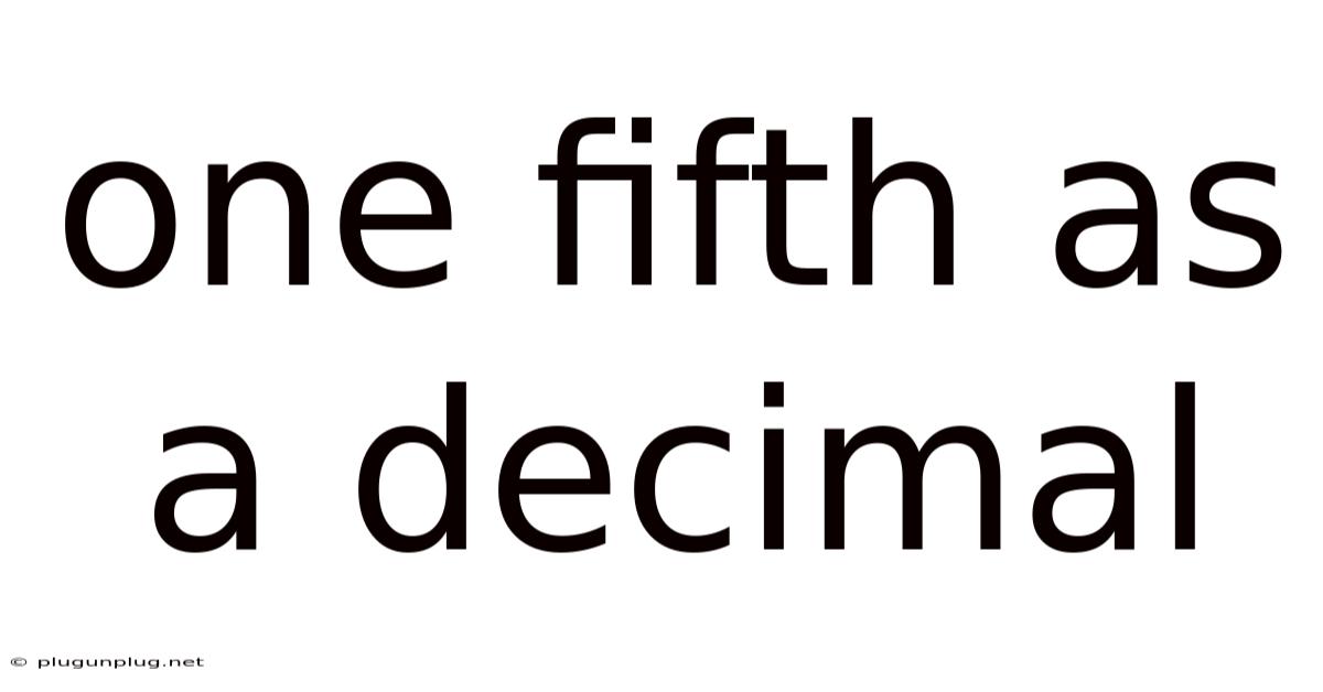 One Fifth As A Decimal