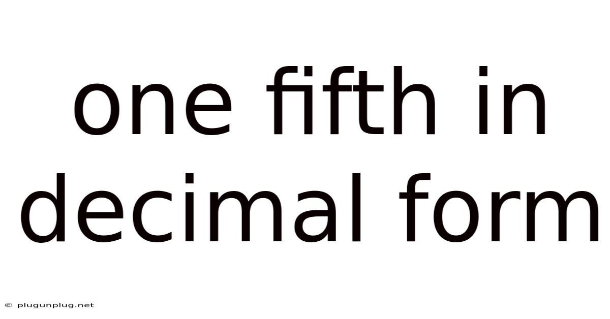 One Fifth In Decimal Form
