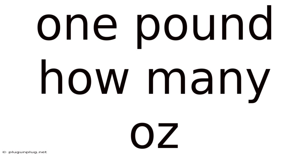One Pound How Many Oz