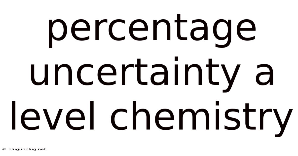 Percentage Uncertainty A Level Chemistry